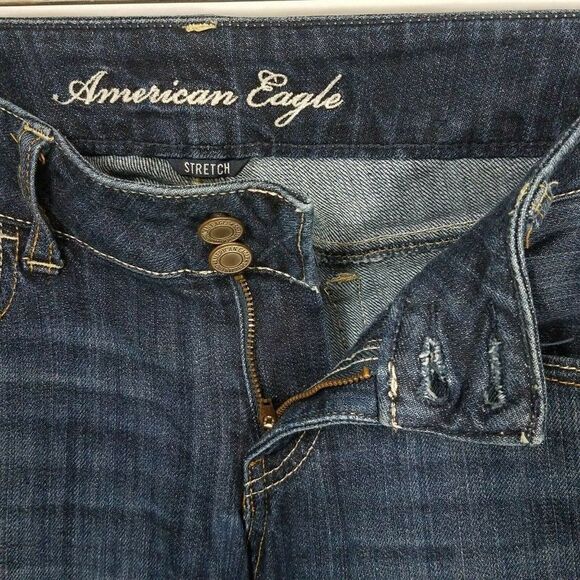 American Eagle Artist Bootcut Stepped On Hem Low Rise Jeans Size 8 Short Y2K - Picture 10 of 11